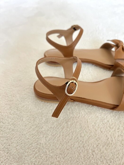 Blair Ribbon Sandals - Camel Brown