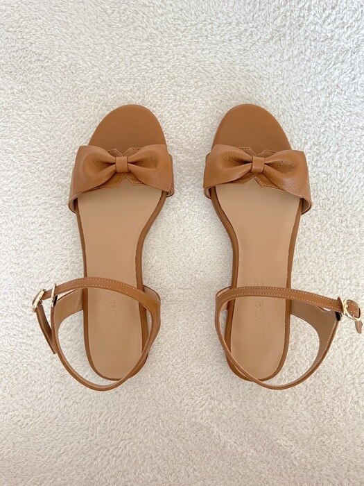 Blair Ribbon Sandals - Camel Brown