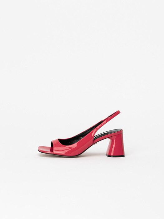 Solarim Opentoe Slingback Pumps in Flame Scarlet Patent