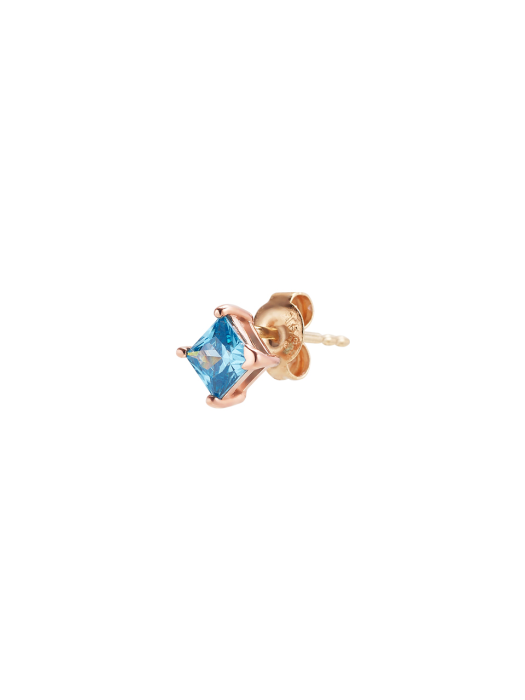 14K 핑크골드 비쥬 스퀘어 블루 한쪽(외) 귀걸이 TEJK4P00041M(HF)-B