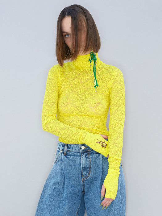 Rose Lace Top Yellow