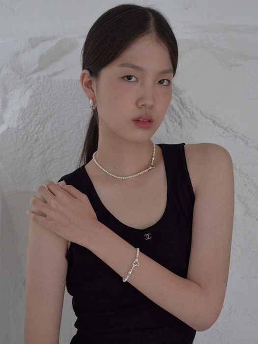 coeur pearl silver bracelet 