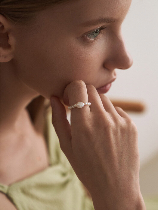 Pearl mix ring - ivory