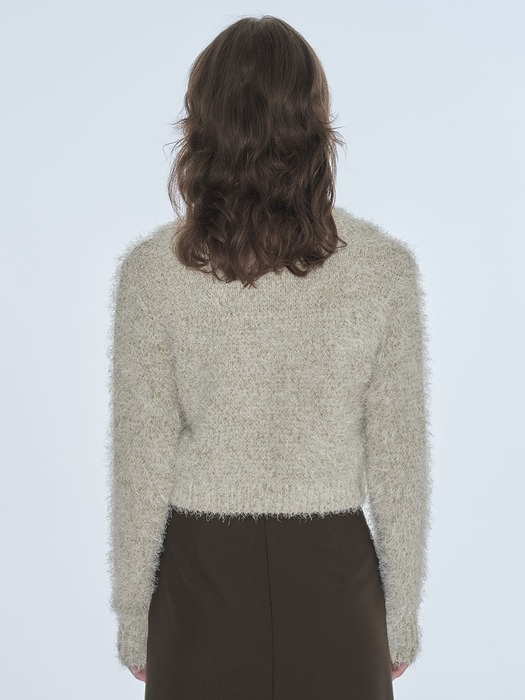 [단독]FUZZY MIXED KNIT CARDIGAN (mint)