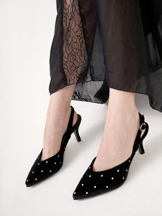 Etoile Slingback Velvet Black