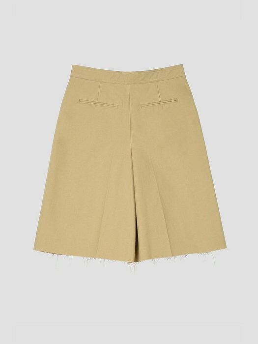 [22FW] Rough Cutting Cotton Bermuda Pants - Beige