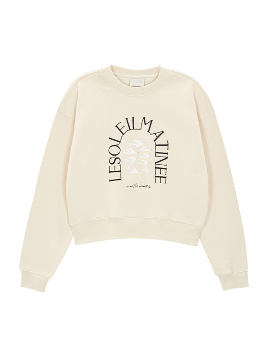 Luster Arch Fly Soleil Crop Sweat Shirts [Ivory]