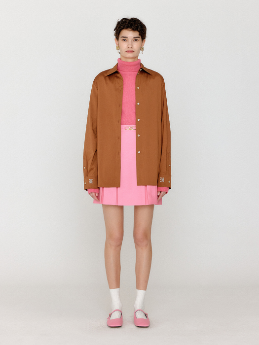 VIENNA Oversized Shirt - Brown