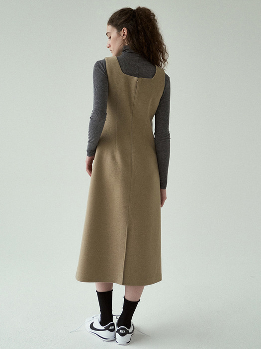 wool flared dress (beige)