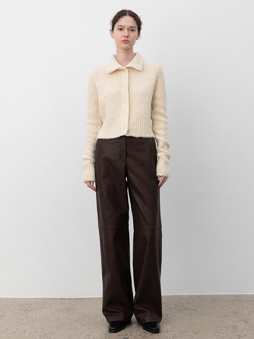 faux leather cutting pants (brown)