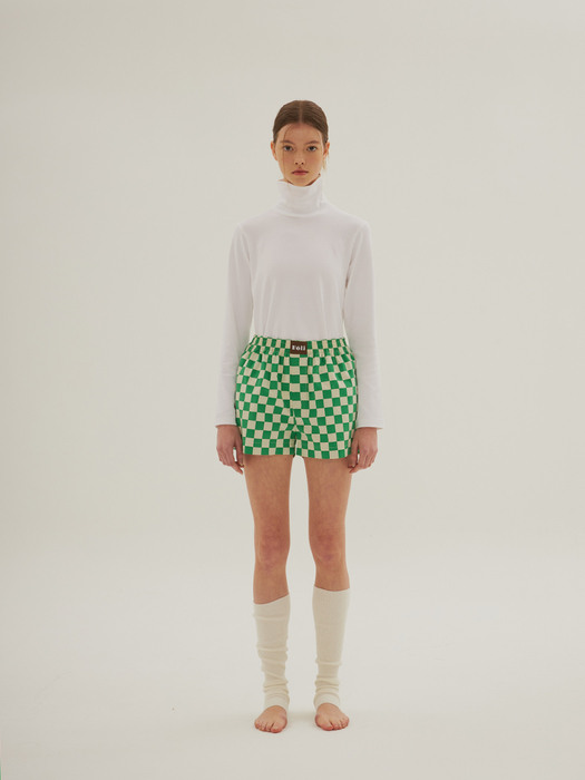 (W) Therapist PJ Shorts, Green Checkered