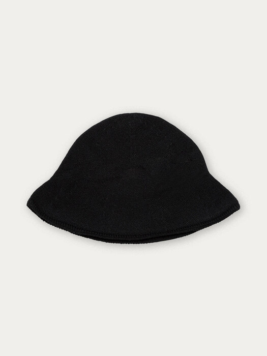 Seamless Knit Bucket Hat_Black