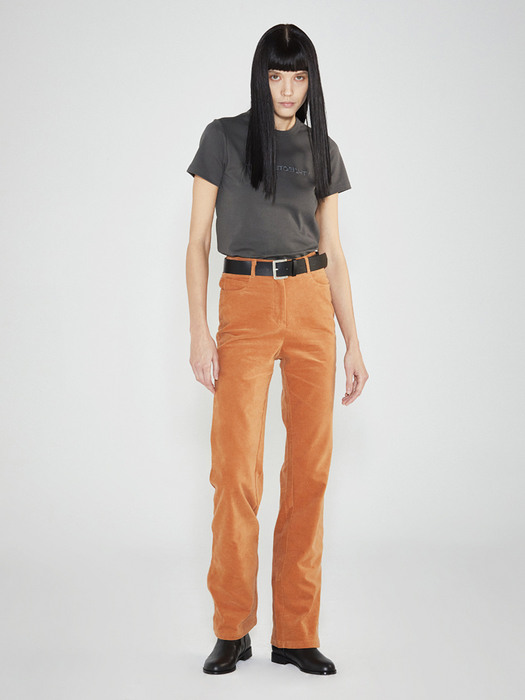  Cotton Velour Trousers (Brick Orange)