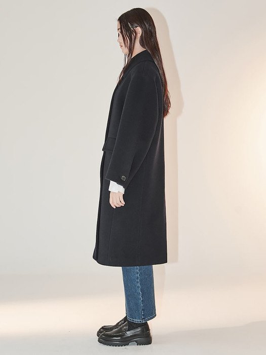 Big Lapel Volume Silhouette Coat  Navy (KE2X30M05R)