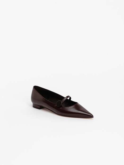 Candor Stiletto Maryjane Flat Shoes in Bitter Chocolate