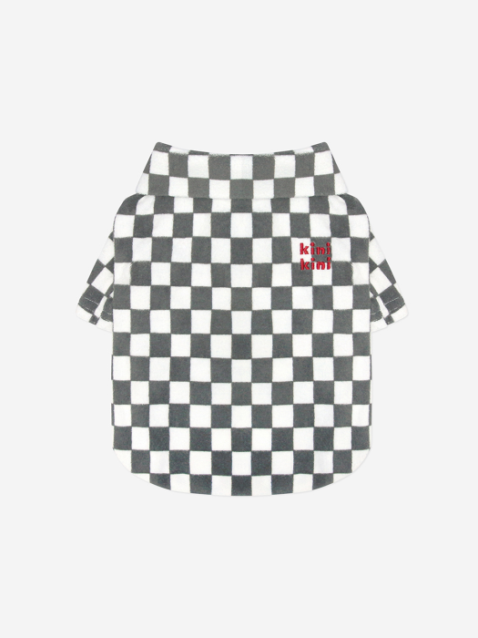 CHECKERBOARD COLLAR TSHIRT-GRAY(카라티)