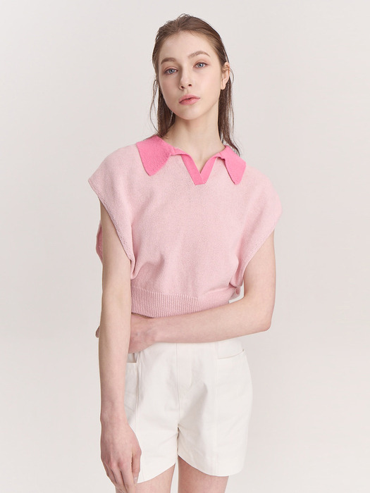 Ellie collar knit - pink