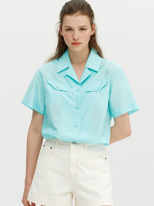 VESUVIO Two-way notched collar shirt (Mint)