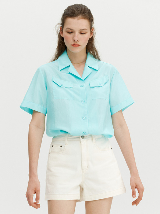 VESUVIO Two-way notched collar shirt (Mint)