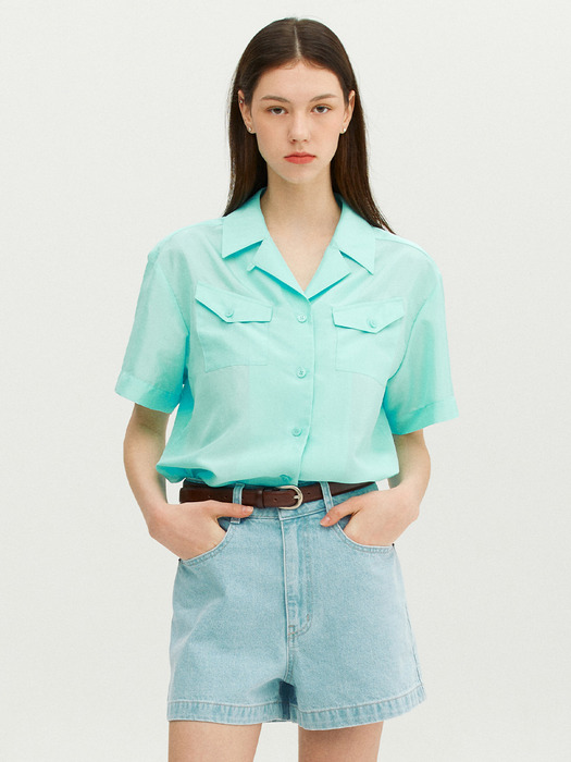 VESUVIO Two-way notched collar shirt (Mint)