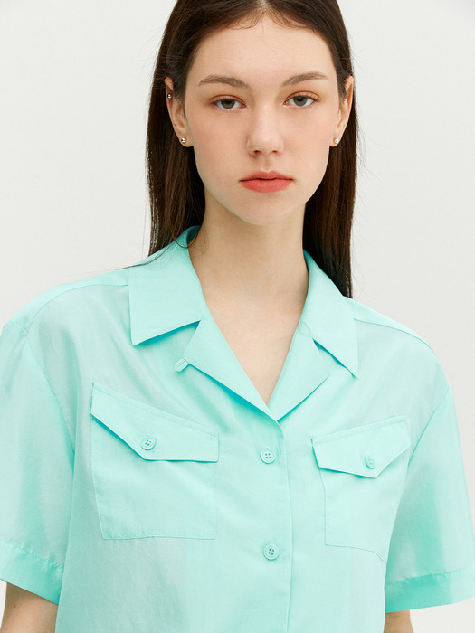 VESUVIO Two-way notched collar shirt (Mint)