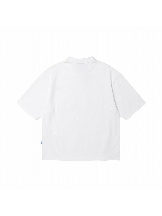 와펜 포인트 카라 티셔츠[WHITE](UZ4ST09_31)
