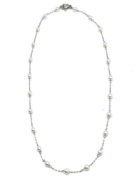 Basic pearl chain necklace