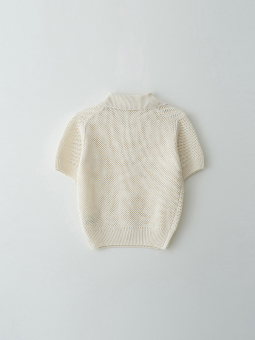 Pure Honeycomb Collar Knit_Ivory