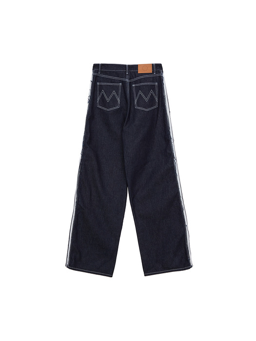 SIDE TAPING POINT DENIM PANTS IN BLUE