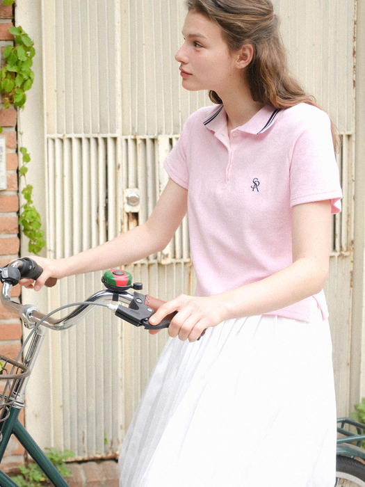 TERRY COLLAR T-SHIRT - PINK