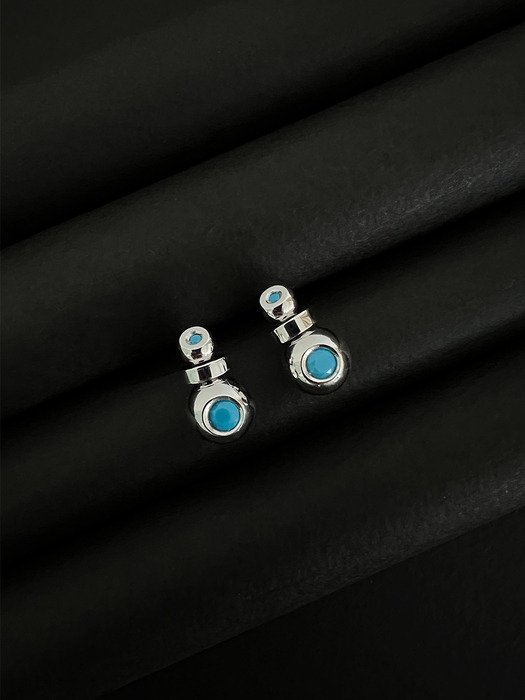 moon Double C earrings - turquoise