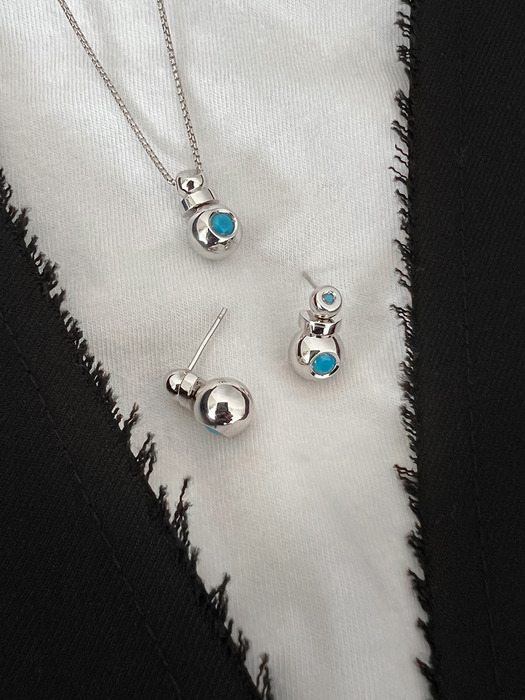 moon Double C earrings - turquoise