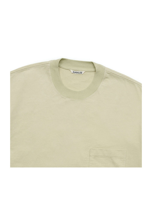 오라리 남녀공용 코튼 저지 티셔츠 라이트카키 A23ST01SU-LK