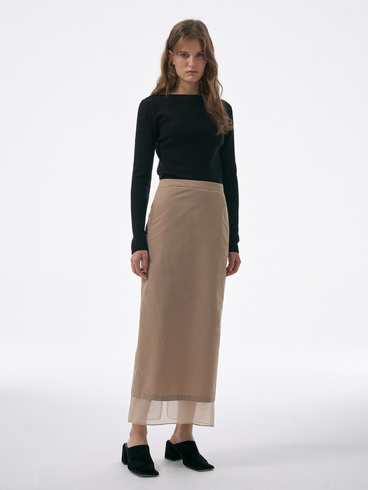 H-Line Layered Skirt[LMBCAUSK405]-Beige