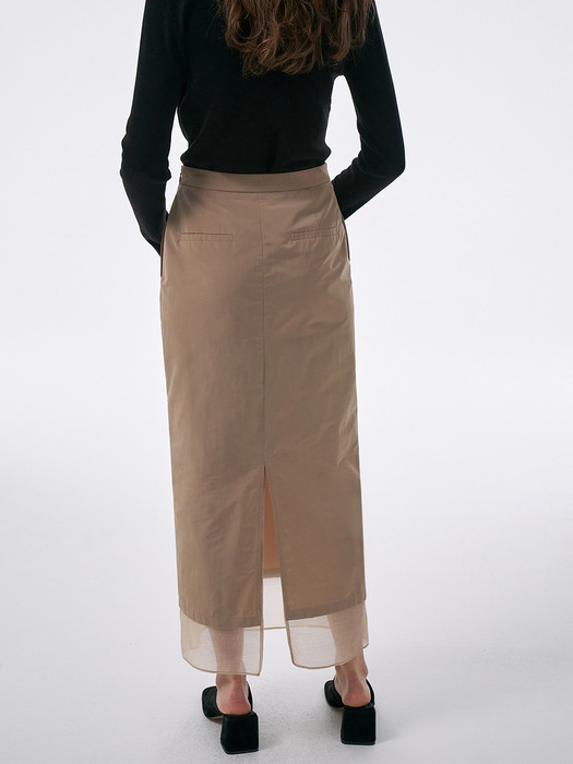 H-Line Layered Skirt[LMBCAUSK405]-Beige