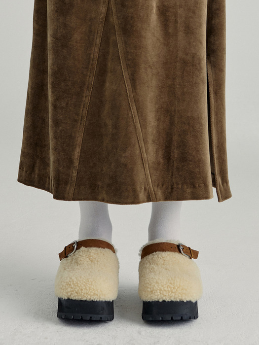 70`s CLOGS_beige shearing