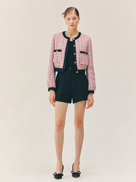 BESSIE Wool suit shorts (Deep navy)