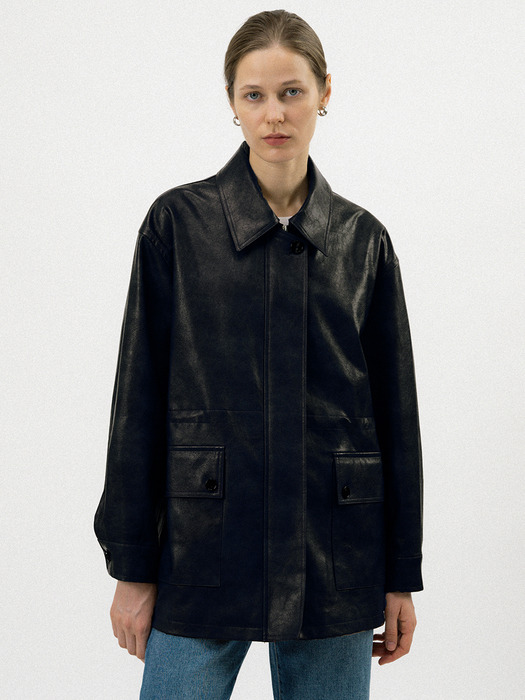 Tessa leather jacket (Black)