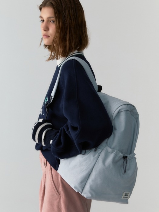cotton travel backpack - blue gray