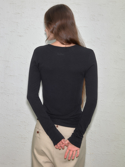 Basic Wool Pintuck Top_Black