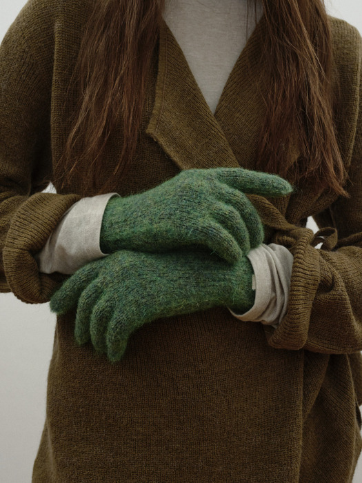 Mohair Touch Gloves_Green