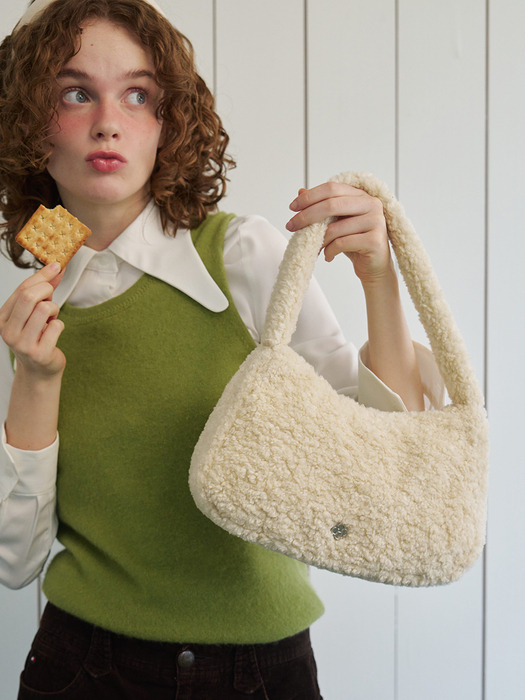 Ange Fur Tote Bag_Ivory