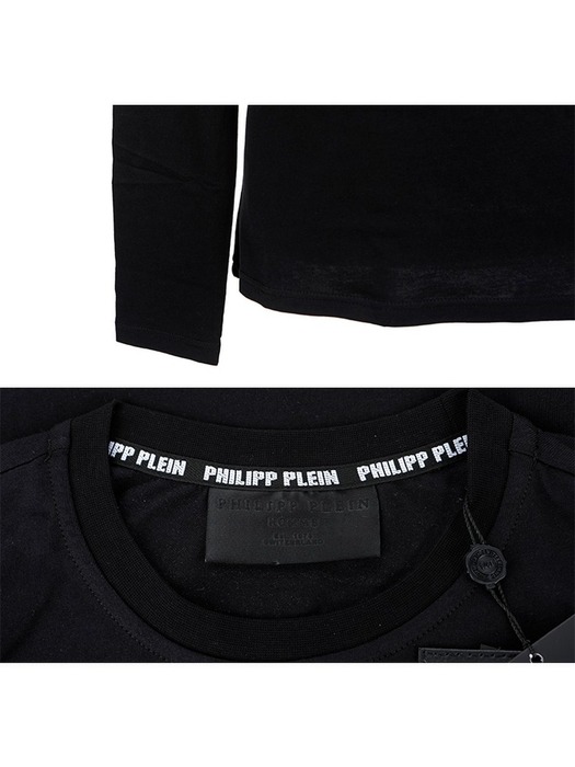 [필립플레인] MTK0766 PJY002N 02 / 남성 심플 긴팔 블랙 티셔츠