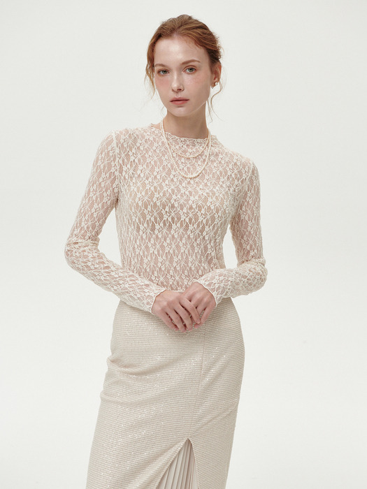 LACE SLIM FIT TOP_IVORY