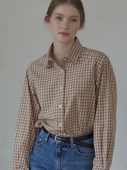 French Check Shirt - Beige