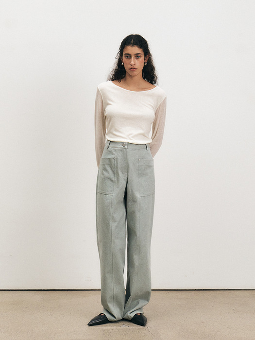 TFS RIVET WASHED TROUSERS_2COLORS