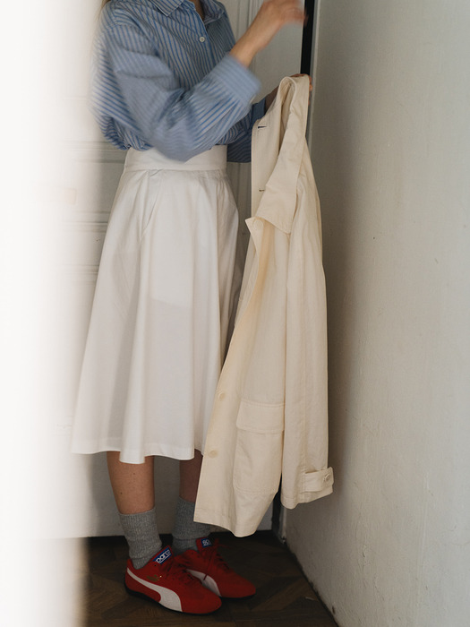 rain cotton skirt_ivory