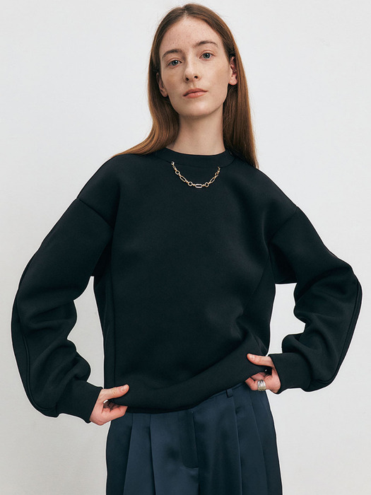 NECKLACE POINT SWEATSHIRT [CREAM][BLACK]