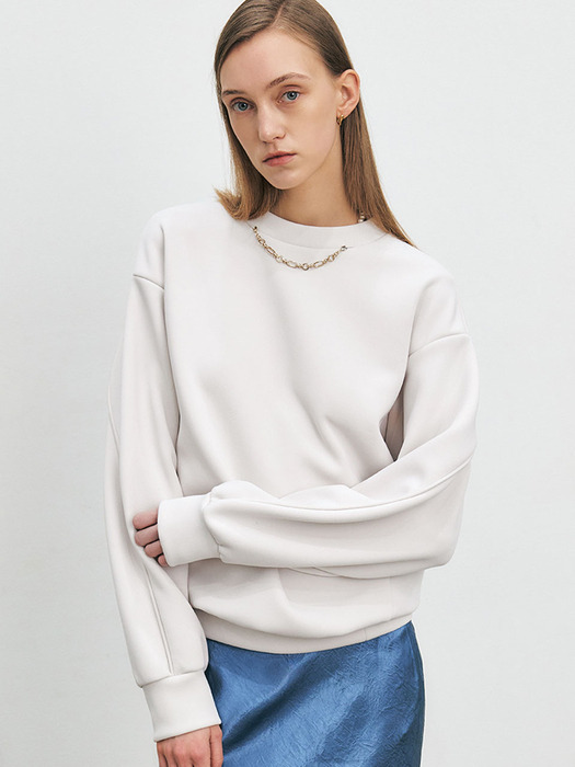 NECKLACE POINT SWEATSHIRT [CREAM][BLACK]