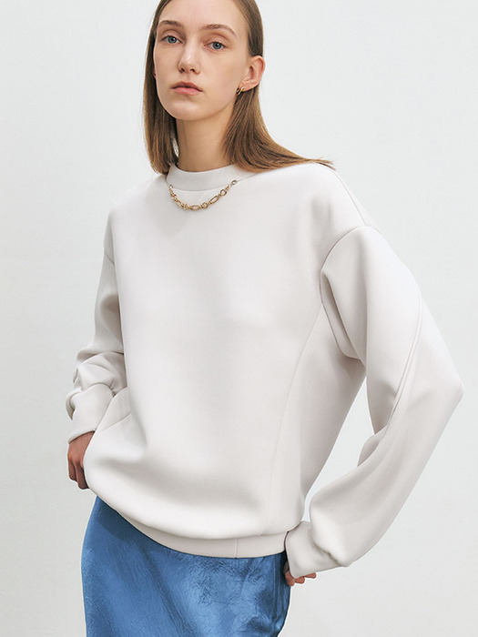 NECKLACE POINT SWEATSHIRT [CREAM][BLACK]